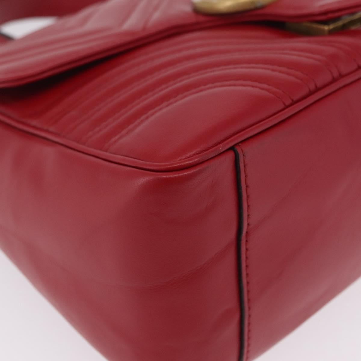 Gucci GG Marmont Top Handle Matelasse Leather, Red, Leather, Handbag