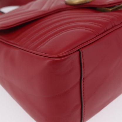 Gucci GG Marmont Top Handle Matelasse Leather, Red, Leather, Handbag