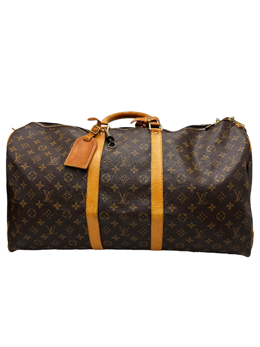 Louis Vuitton Keepall Bag Monogram Canvas, Brown, Canvas, Travel Bag