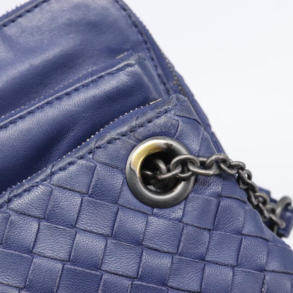 Bottega Veneta Compartment Chain Intrecciato Nappa, Blue, Leather, Shoulder Bag