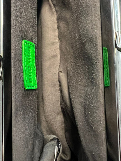 Miu Miu Frame Clutch Matelasse Lux Kiss Lock Clutch, Green, Leather, Clutch