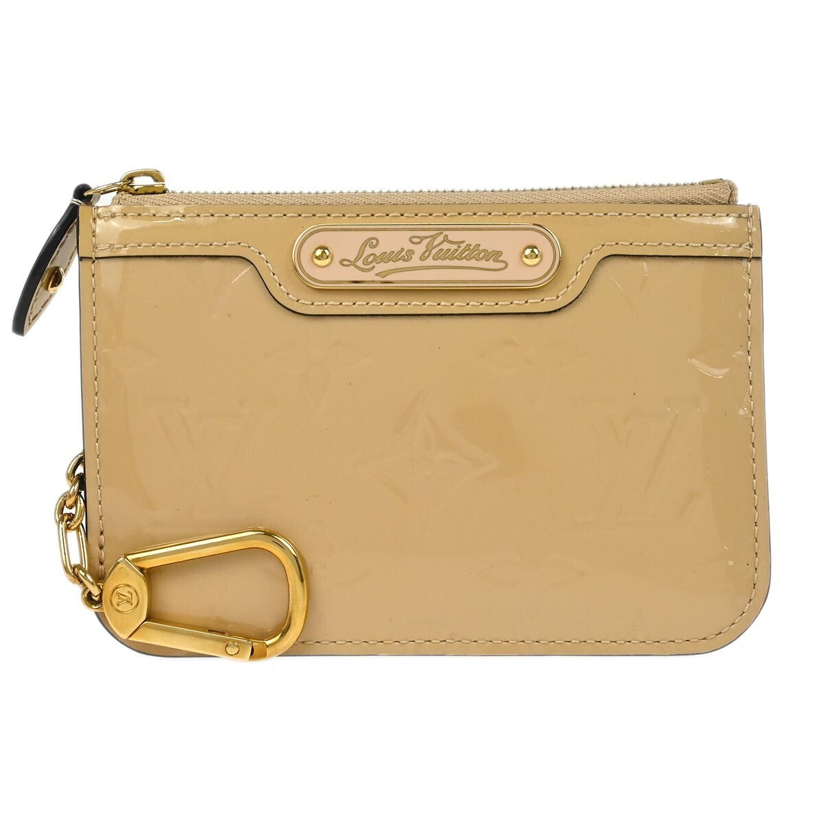 Louis Vuitton Pochette clés NM Monogram Vernis Patent Leather, Beige, Patent Leather, Wallet