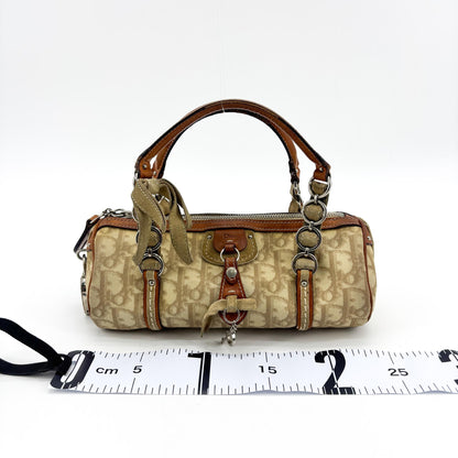 Christian Dior Vintage Trotter Romantique Boston Diorissimo Coated Canvas, Brown, Canvas, Handbag