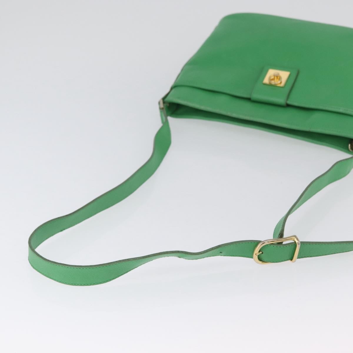 Celine Vintage Leather, Green, Leather, Shoulder Bag