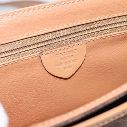 Celine Macadam Leather, Brown, Canvas, Shoulder Bag