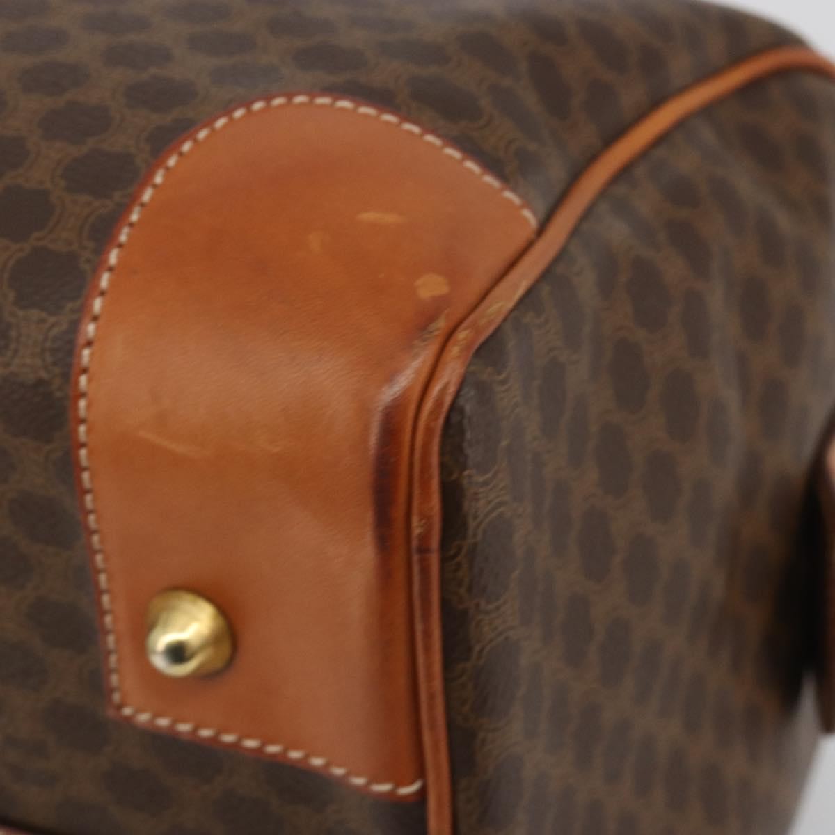Celine Vintage Duffle Macadam Coated Canvas, Brown, Canvas, Handbag