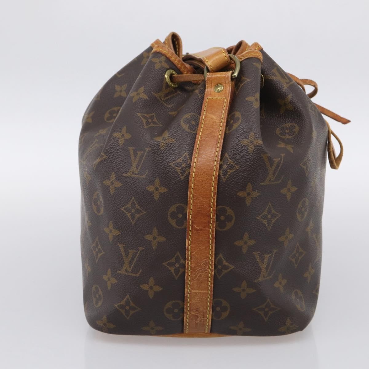 Louis Vuitton Petit Noe Monogram Canvas, Brown, Canvas, Handbag