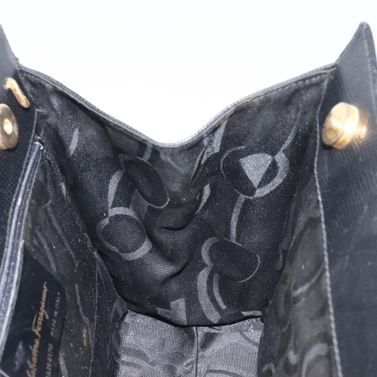 Salvatore Ferragamo Convertible Vara Bow Leather, Black, Leather, Tote Bag