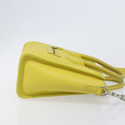 Celine Luggage Grainy Leather, Yellow, Leather, Handbag