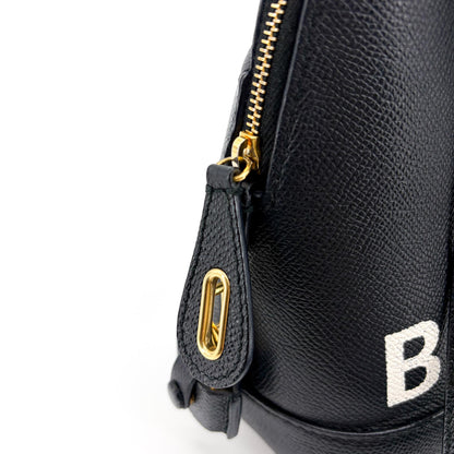 Balenciaga Logo Ville Leather, Black, Leather, Handbag