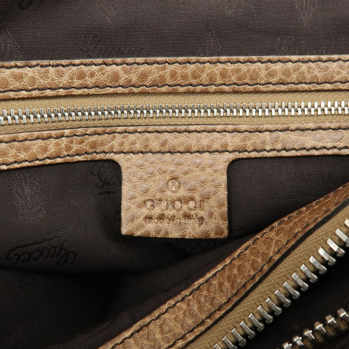 Gucci Bamboo Bar GG Canvas, Beige, Canvas, Shoulder Bag