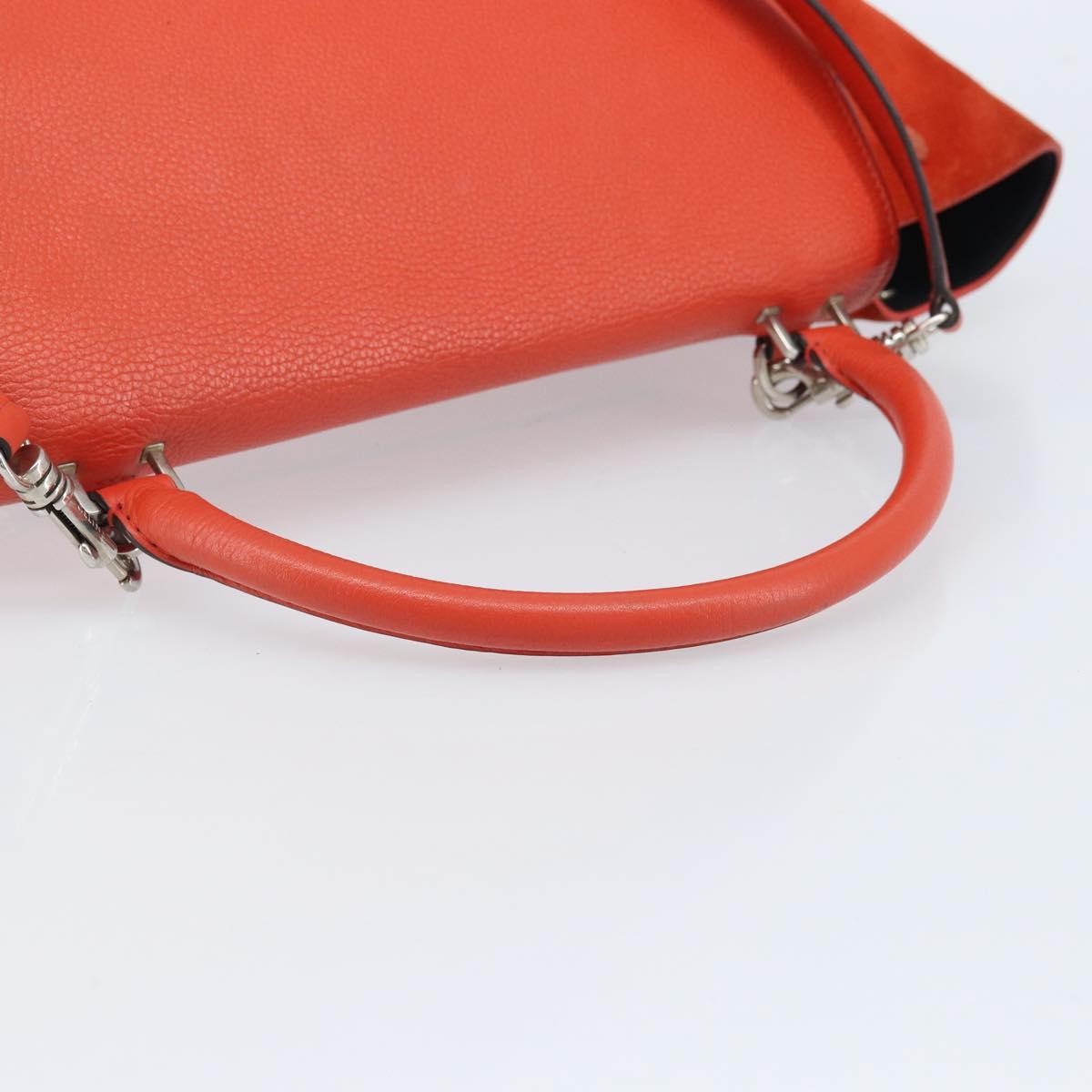 Celine Trapeze Leather with Suede, Orange, Leather, Handbag