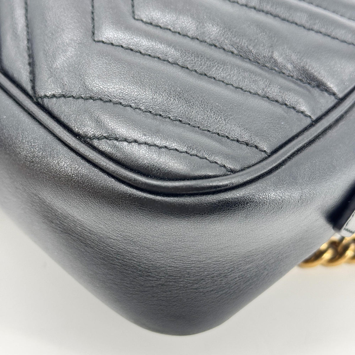 Gucci GG Marmont Matelasse Leather, Black, Leather, Shoulder Bag