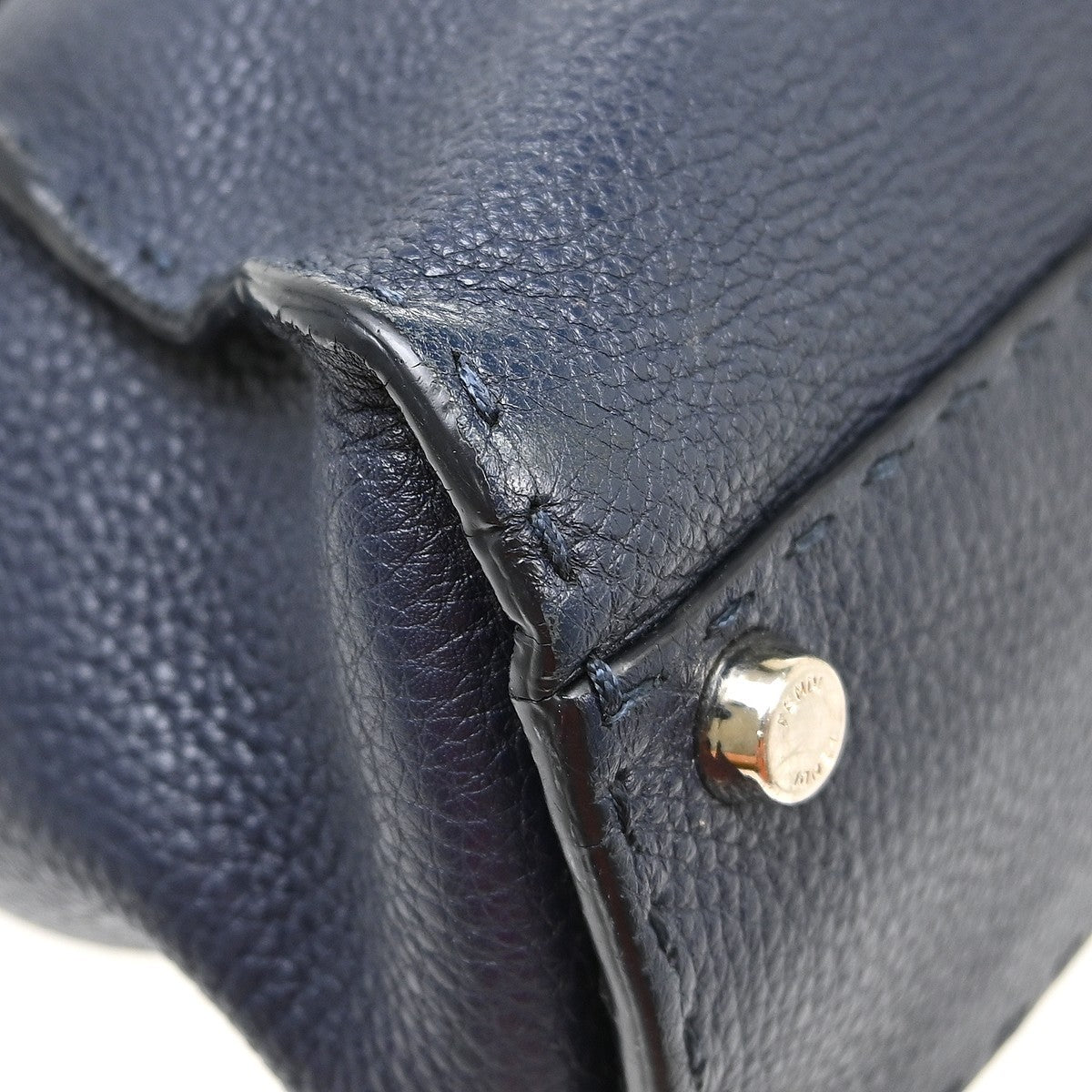 Fendi Peekaboo Soft Leather, Navy, Leather, Handbag