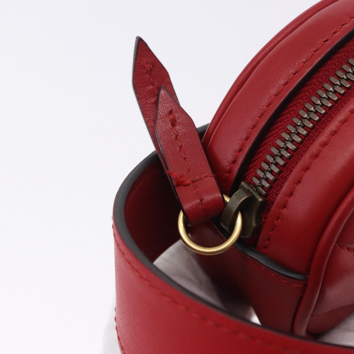 Gucci GG Marmont Belt Matelasse Leather, Red, Leather, Handbag