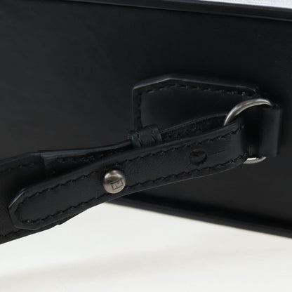 Fendi Logo Vertical Box Leather, Black, Leather, Shoulder Bag