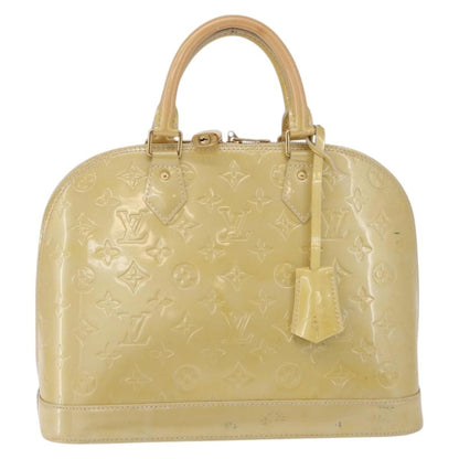 Louis Vuitton Alma Monogram Vernis, Beige, Patent Leather, Handbag