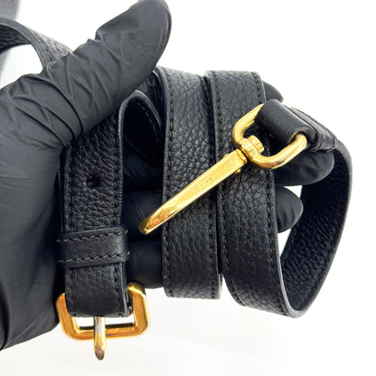 Prada Vitello Daino Leather, Black, Leather, Shoulder Bag