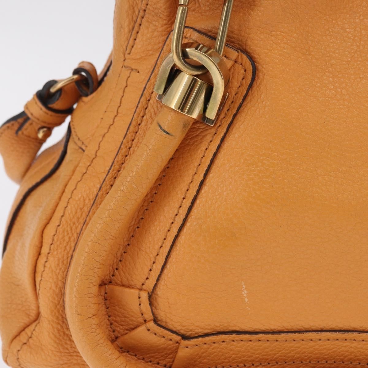 Chloe Paraty Top Handle Leather, Orange, Leather, Handbag