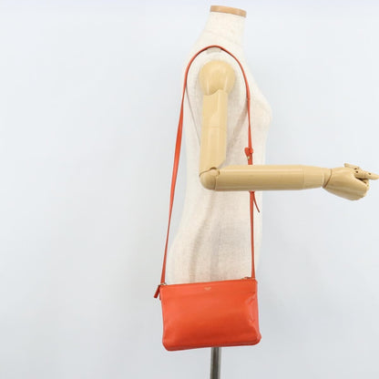 Celine Trio Leather, Orange, Leather, Shoulder Bag