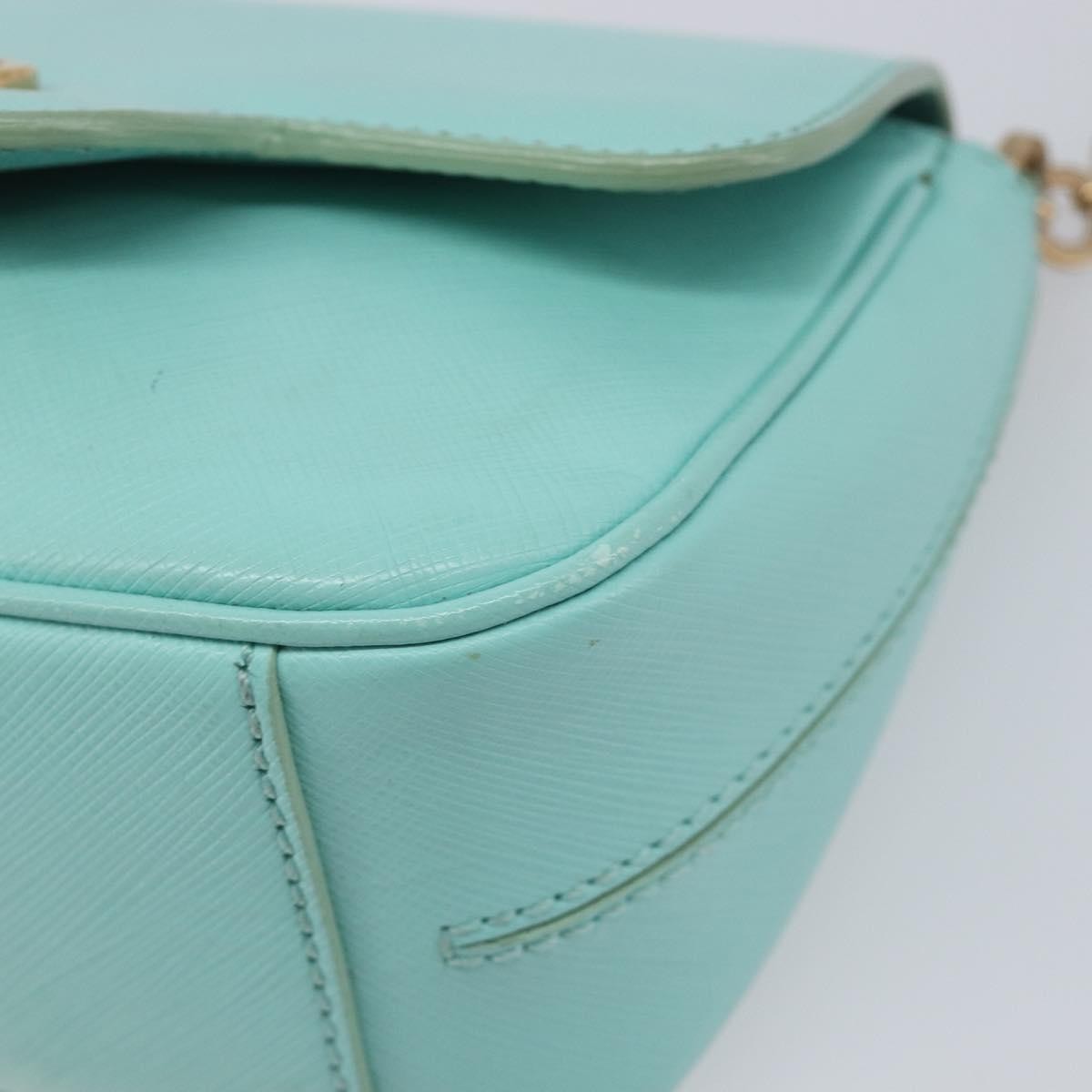 Salvatore Ferragamo Rory Chain Saffiano Leather, Blue, Leather, Shoulder Bag