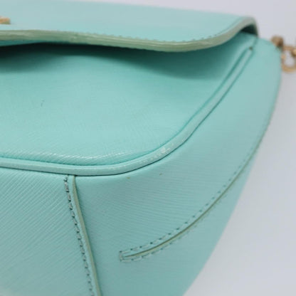 Salvatore Ferragamo Rory Chain Saffiano Leather, Blue, Leather, Shoulder Bag
