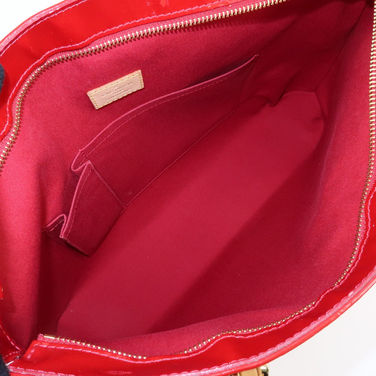 Louis Vuitton Brentwood Monogram Vernis, Red, Patent Leather, Handbag