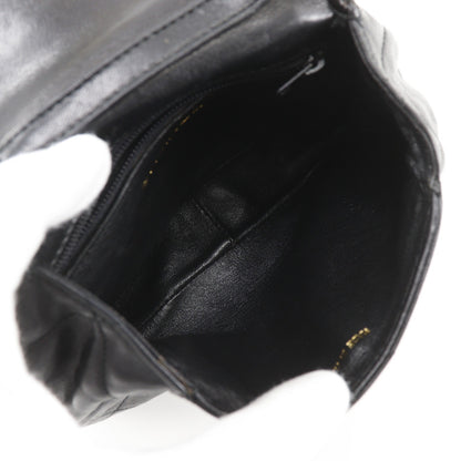 Chanel Flap Shoulder Leather, Black, Leather, Shoulder Bag