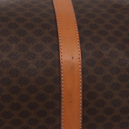 Celine Vintage Duffle Macadam Coated Canvas, Brown, Canvas, Handbag