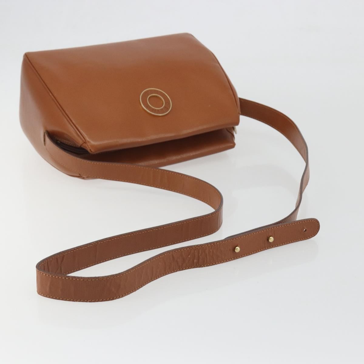 Celine Vintage Circle Logo Leather, Brown, Leather, Shoulder Bag