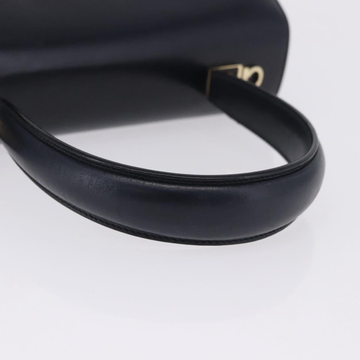Salvatore Ferragamo Convertible Top Handle Leather, Navy, Leather, Handbag