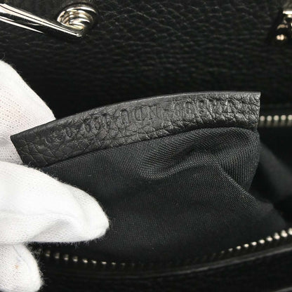 Fendi Selleria Peekaboo Fit Leather, Black, Leather, Handbag
