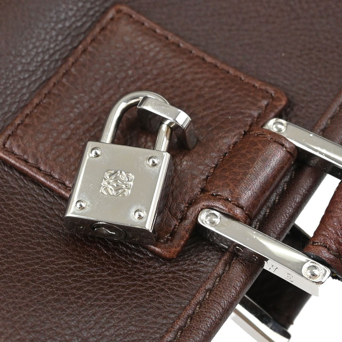 Loewe Fusta Leather, Brown, Leather, Handbag