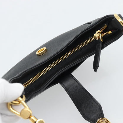 Bvlgari Serpenti Ellipse Leather, Black, Leather, Shoulder Bag