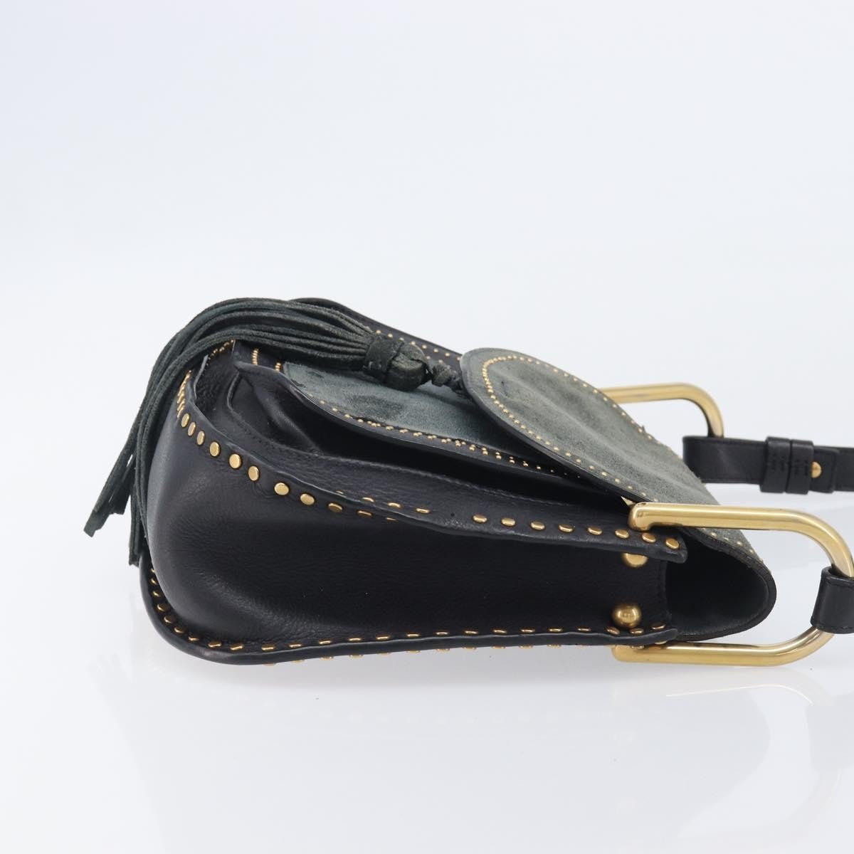 Chloe Hudson Studded Leather, Black, Leather, Handbag