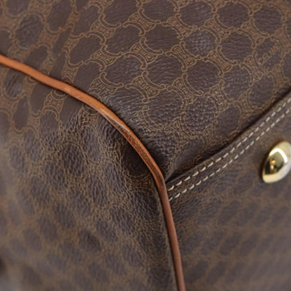 Celine Boston Triomphe Coated Canvas, Brown, Canvas, Handbag
