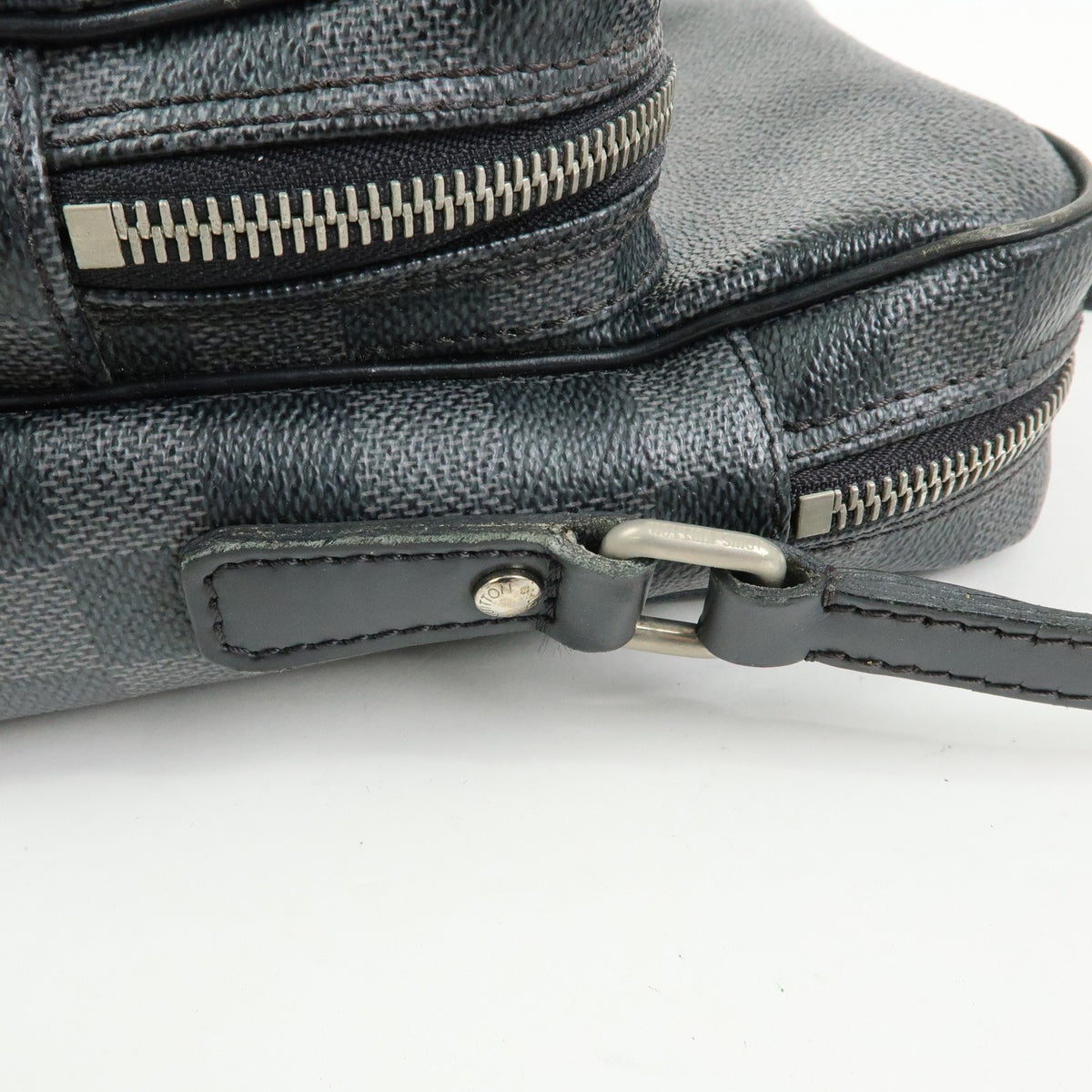 Louis Vuitton Rem Damier Graphite, Black, Canvas, Handbag