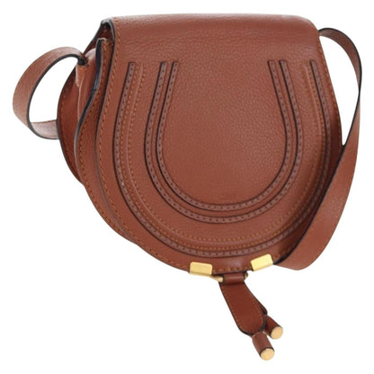 Chloe Marcie Leather, Brown, Leather, Crossbody Bag