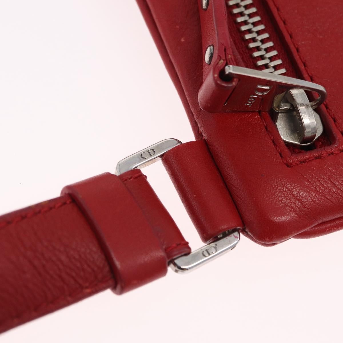 Christian Dior Vintage Street Chic Diorissimo Canvas with Leather, Red, Canvas, Shoulder Bag