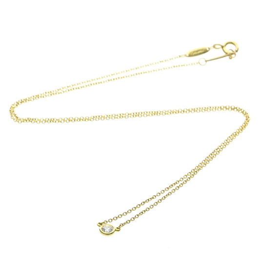 Tiffany & Co. Elsa Peretti Diamonds By The Yard Pendant 18K Rose Gold with Pear-Shaped Diamond, Yellow, Yellow Gold, Necklace