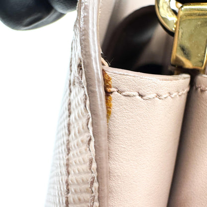 Prada Matinee Top Handle Saffiano Leather, Beige, Leather, Handbag