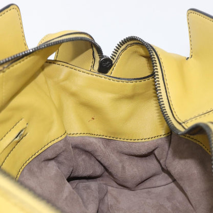 Bottega Veneta Monaco Nappa Leather With Intrecciato Detail, Yellow, Leather, Handbag