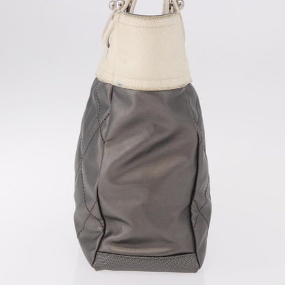 Chanel Biarritz Quilted Canvas, Gray, Canvas, Tote Bag