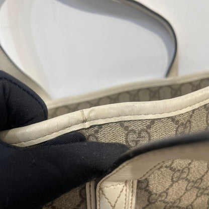 Gucci Plus Tote GG Coated Canvas with Leather, Beige, Canvas, Tote Bag