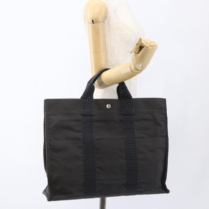 Hermes Fourre-tout Herline Canvas, Gray, Canvas, Tote Bag