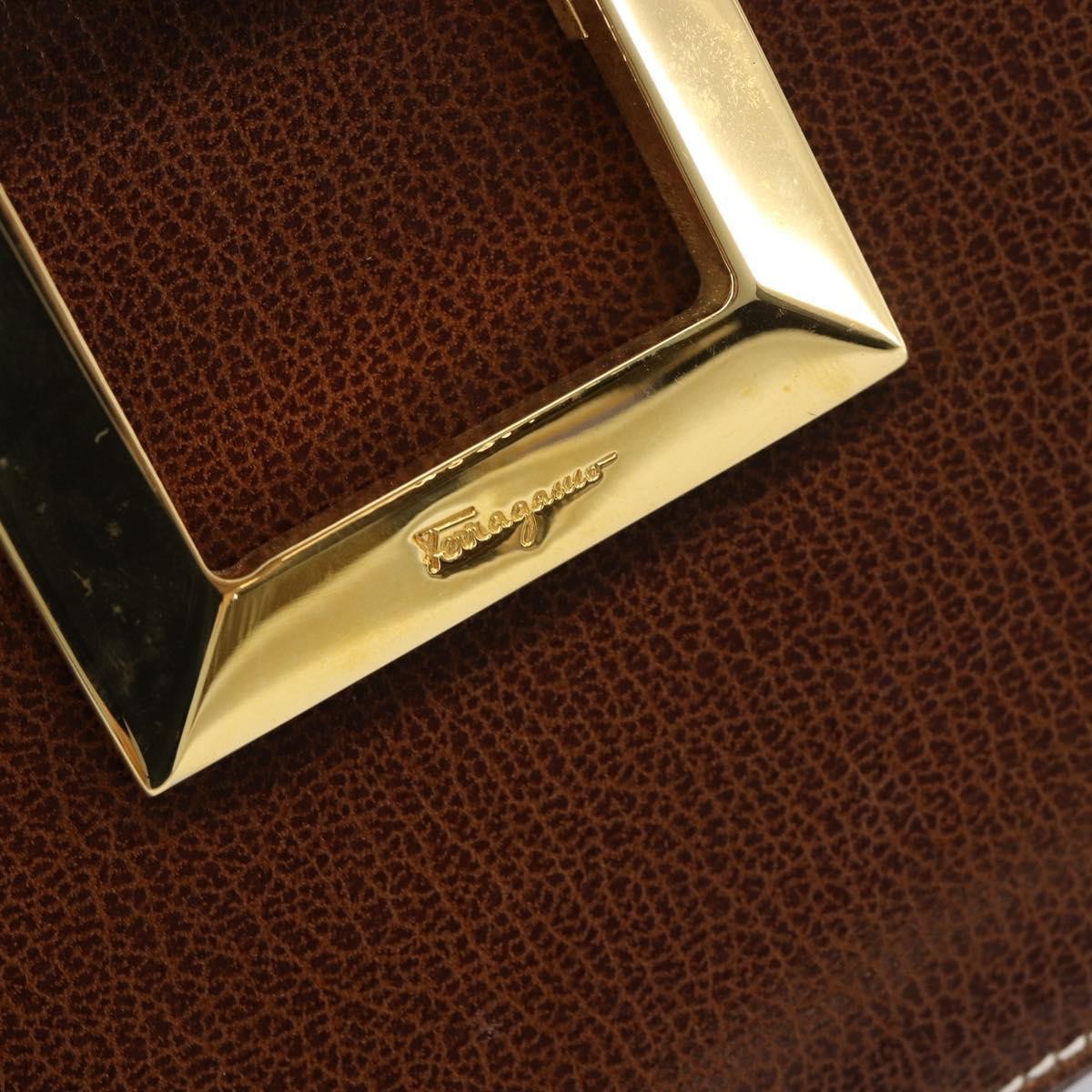 Salvatore Ferragamo Shoulder Bag Leather, Brown, Leather, Shoulder Bag