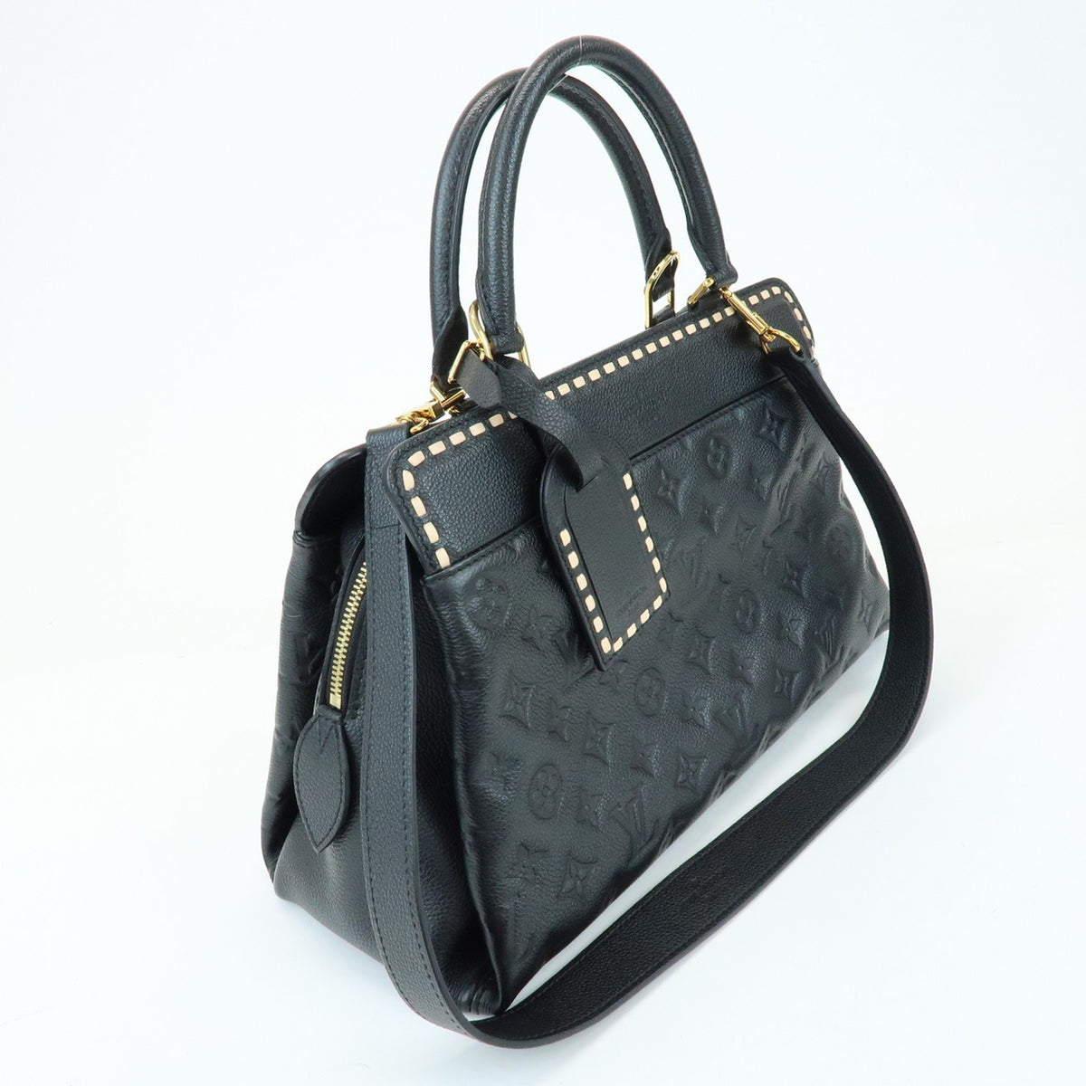 Louis Vuitton Vosges Whipstitch Monogram Empreinte Leather, Black, Leather, Handbag