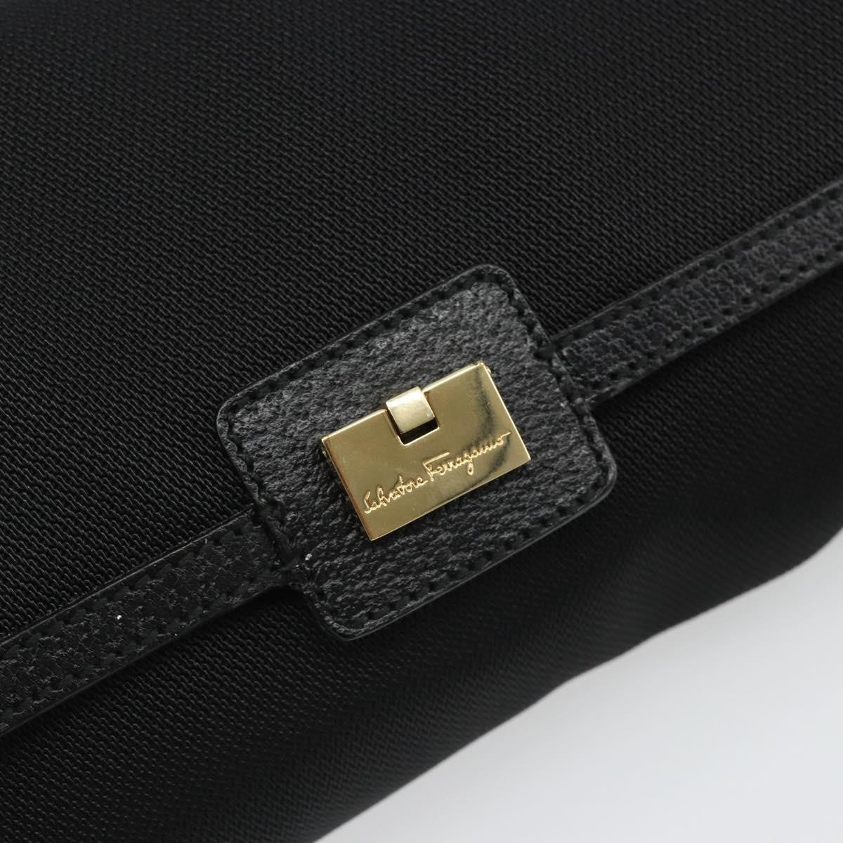 Salvatore Ferragamo Shoulder Bag Canvas, Black, Canvas, Shoulder Bag