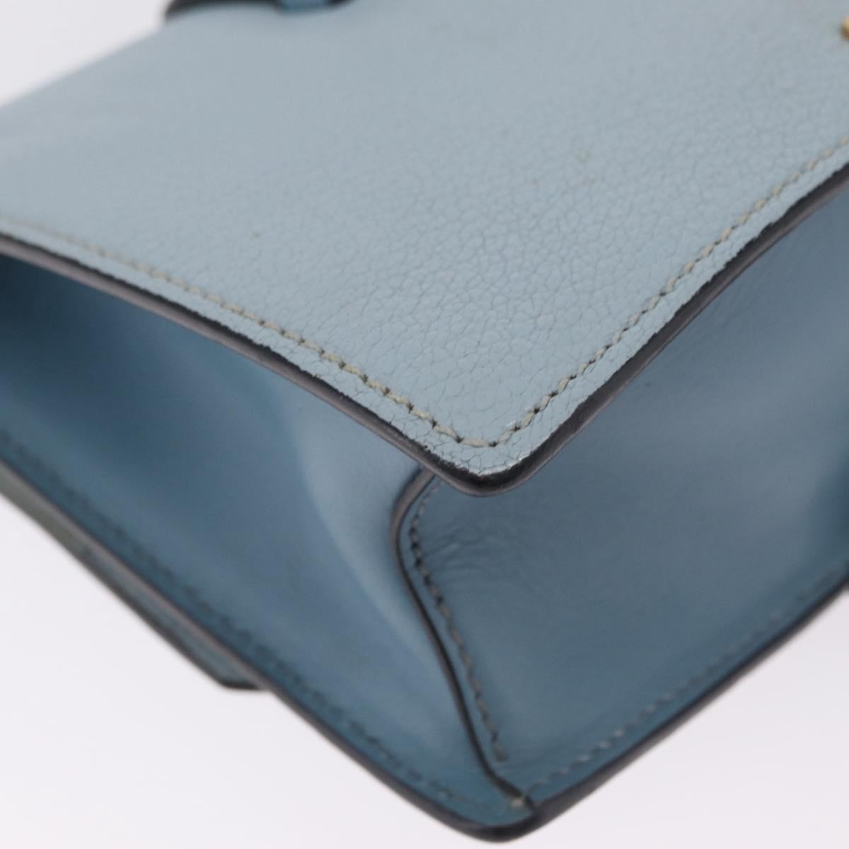 Miu Miu Madras Crystal Buckle Leather, Blue, Leather, Shoulder Bag