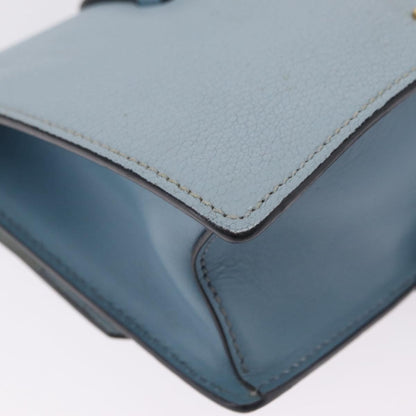 Miu Miu Madras Crystal Buckle Leather, Blue, Leather, Shoulder Bag
